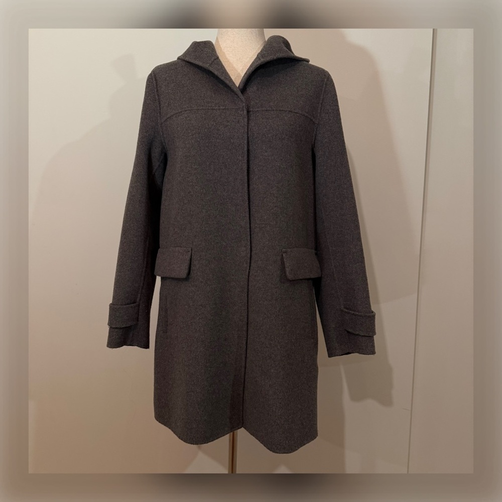 ZARA Women’s Charcoal Gray Hooded Coat Handmade